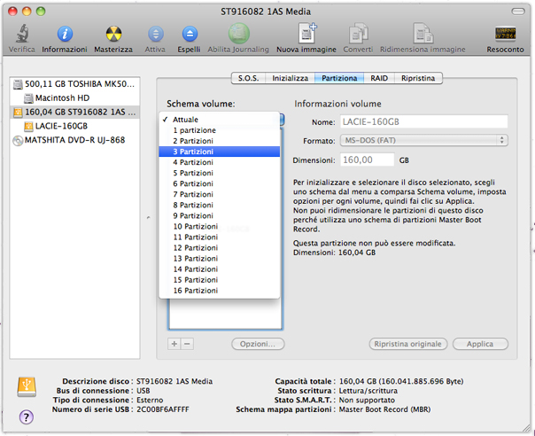 Selezione numero partizioni - Sickbrain.org