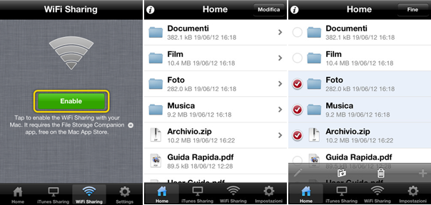 File Storage App su iPhone